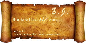 Berkovits Jázon névjegykártya